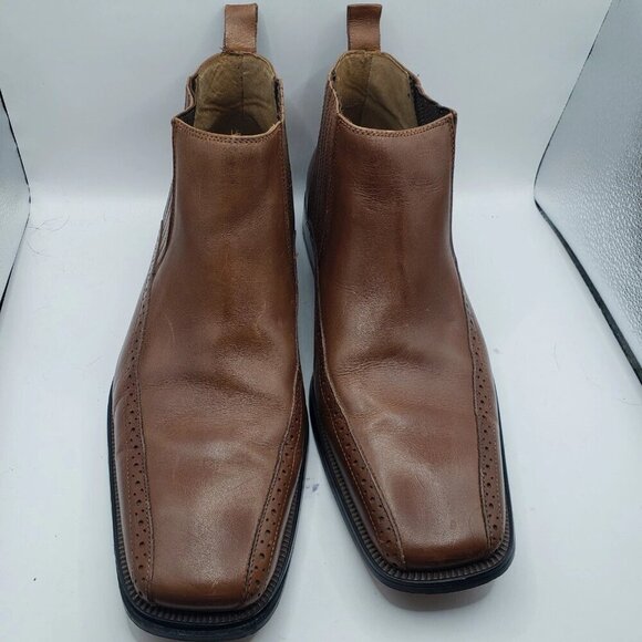 STACY ADAMS RAYFORD MENS CHUKKA BOOTS SIZE 10M TAN HAVANE BROWN COLOR EUC - Picture 3 of 6